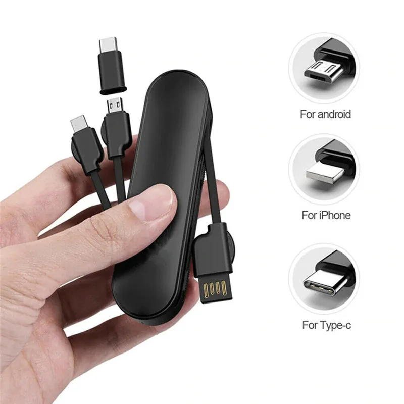 

3 in 1 Swiss Knife Style USB Cable Charging Cable For iphone Android Micro USB /Type-C 3E04