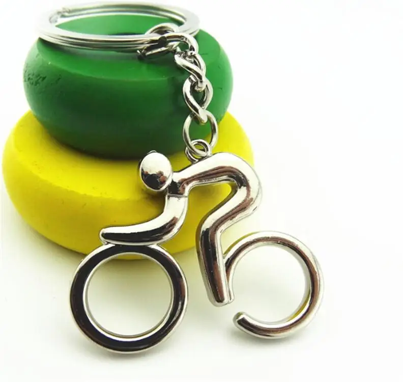 Bicycle Keychain Alloy Sporty Man Cycling Bicycle Keyring Creative
