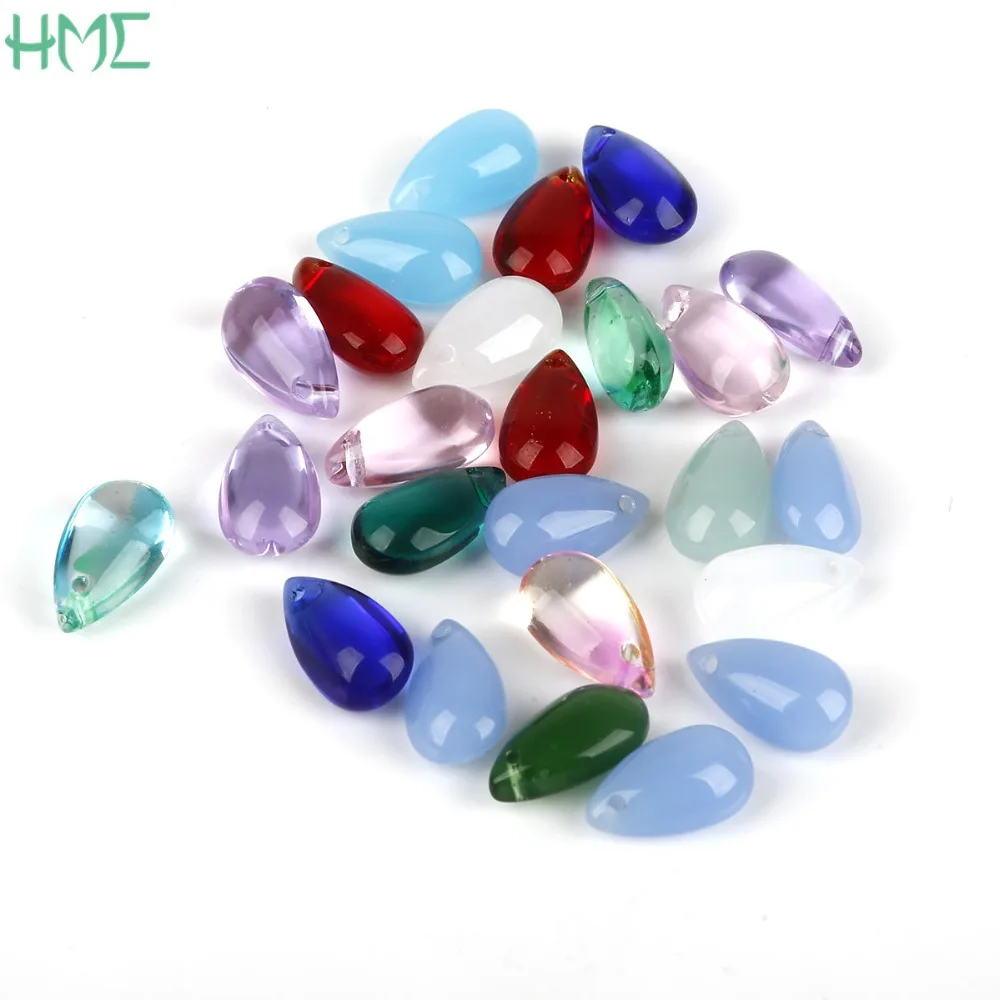 

5pcs Czech Water Droplet Crystal Lampwork Glass Beads For DIY Hairdressing Bracelet Earrings Accessories Jewelry Making Charm
