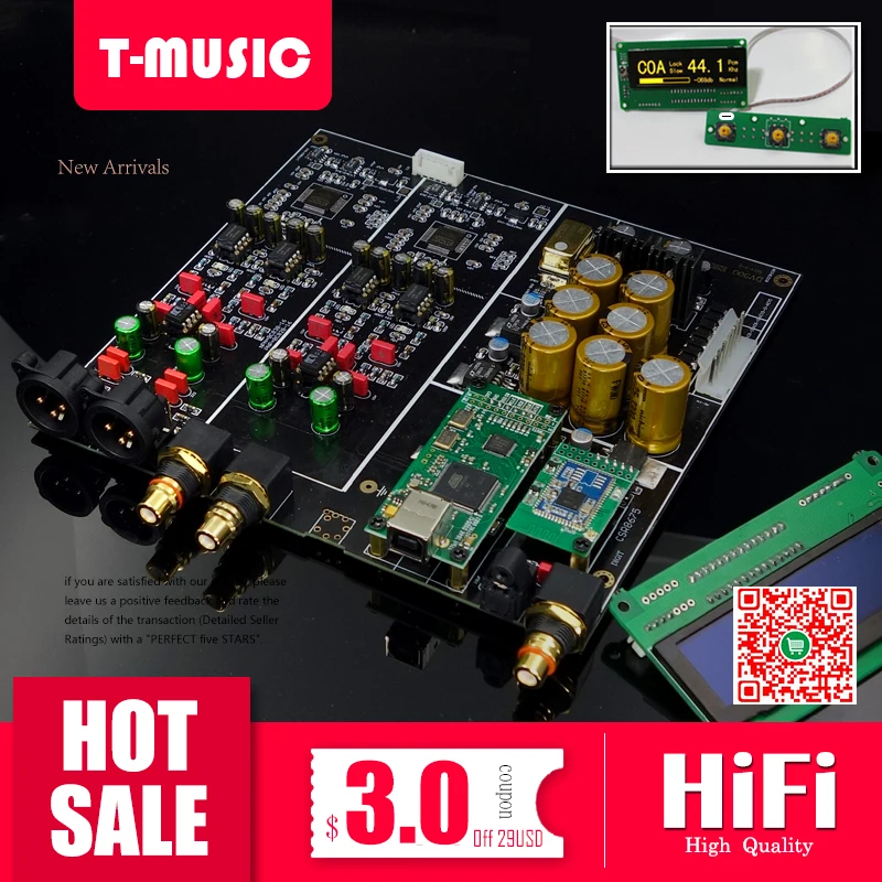 Двойной Hi-Fi ЦАП ES9038PRO XMOS/amarero USB Bluetooth V5.0 беспроводной ES9038 | Электроника