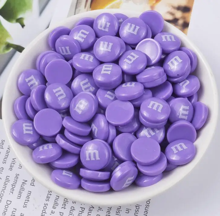 20/100 Kawaii Flatback Resin Cabochons Resin Chocolate Beans M Miniature Chocolate Bean DIY Scrapbook Embellishment Deco Parts