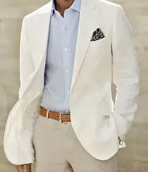Кот льняной костюм на заказ мужчины белое белье пиджак и брюки мужские льняных костюмах для свадьбы смокинги для мужчин, Заказунаша жених