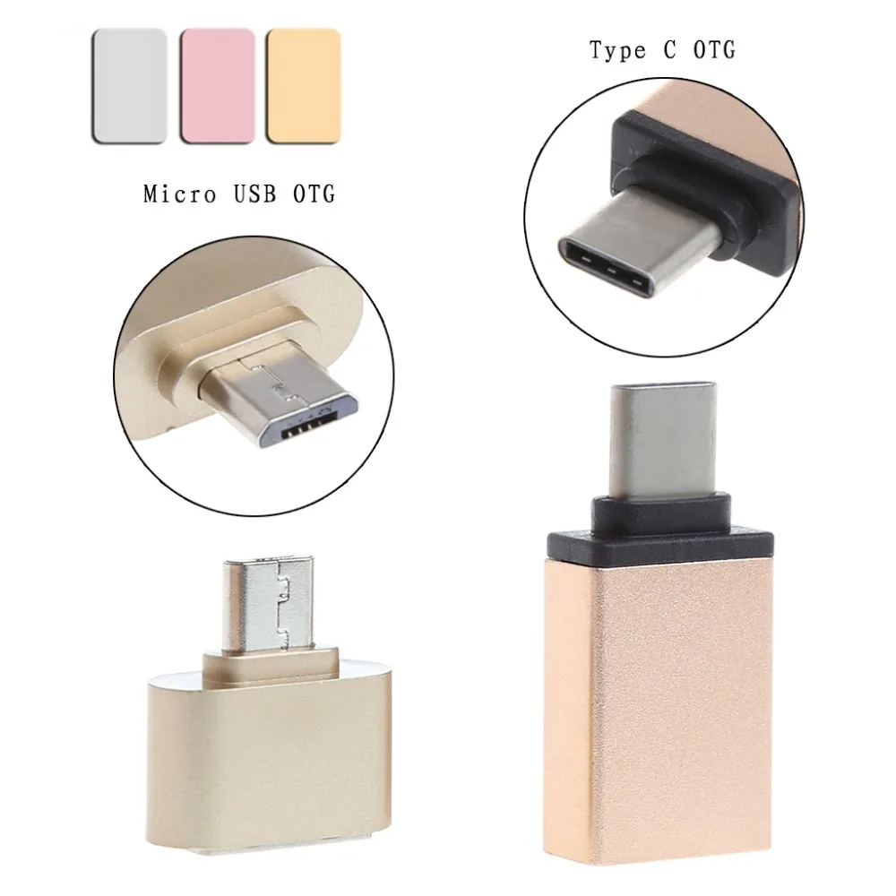 1 пара микро USB и 3 Type C OTG папа к 0 тип A Женский адаптер конвертер для Android телефона