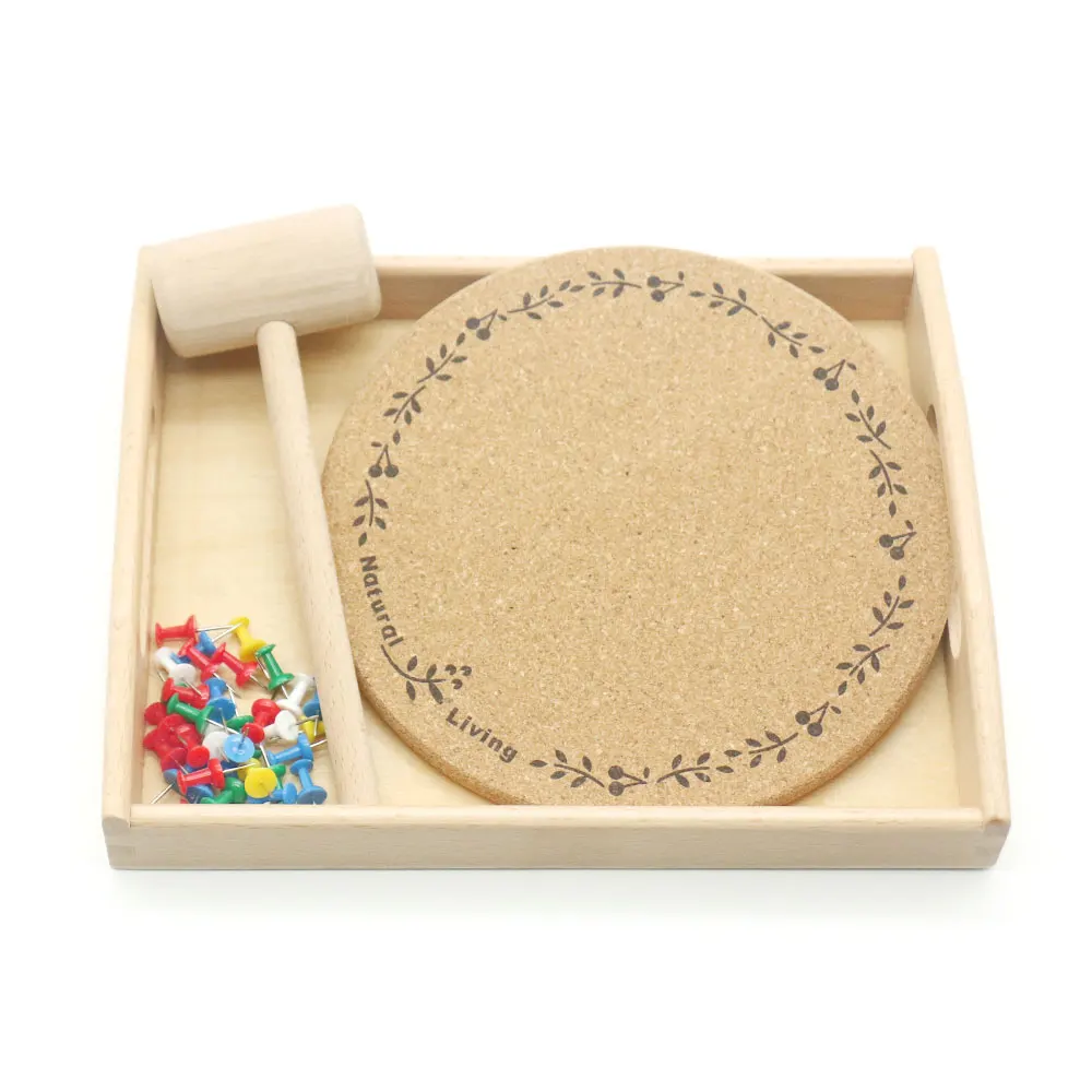 

Montessori Practical Life Material Hammer and Nails Set with Wooden Tray Montessori Educational Wooden Toys For Children MD1964H