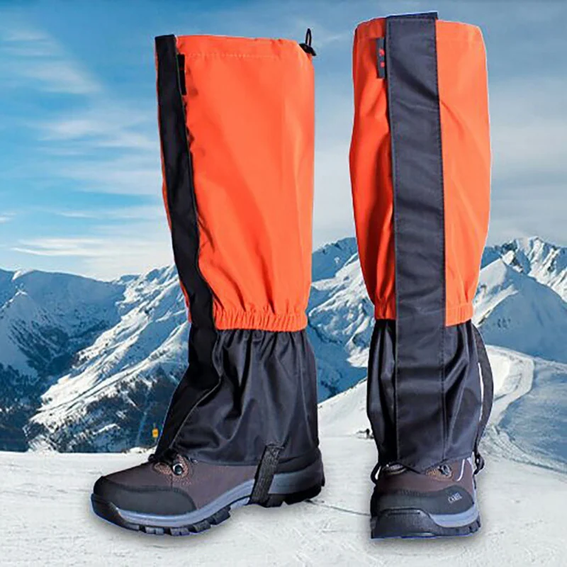 Унисекс Водонепроницаемый чехол для ног походные Кемпинг зимние лыжные ботинки обувь путешествия охота Альпинизм ветрозащитные леггинсы - Цвет: Оранжевый