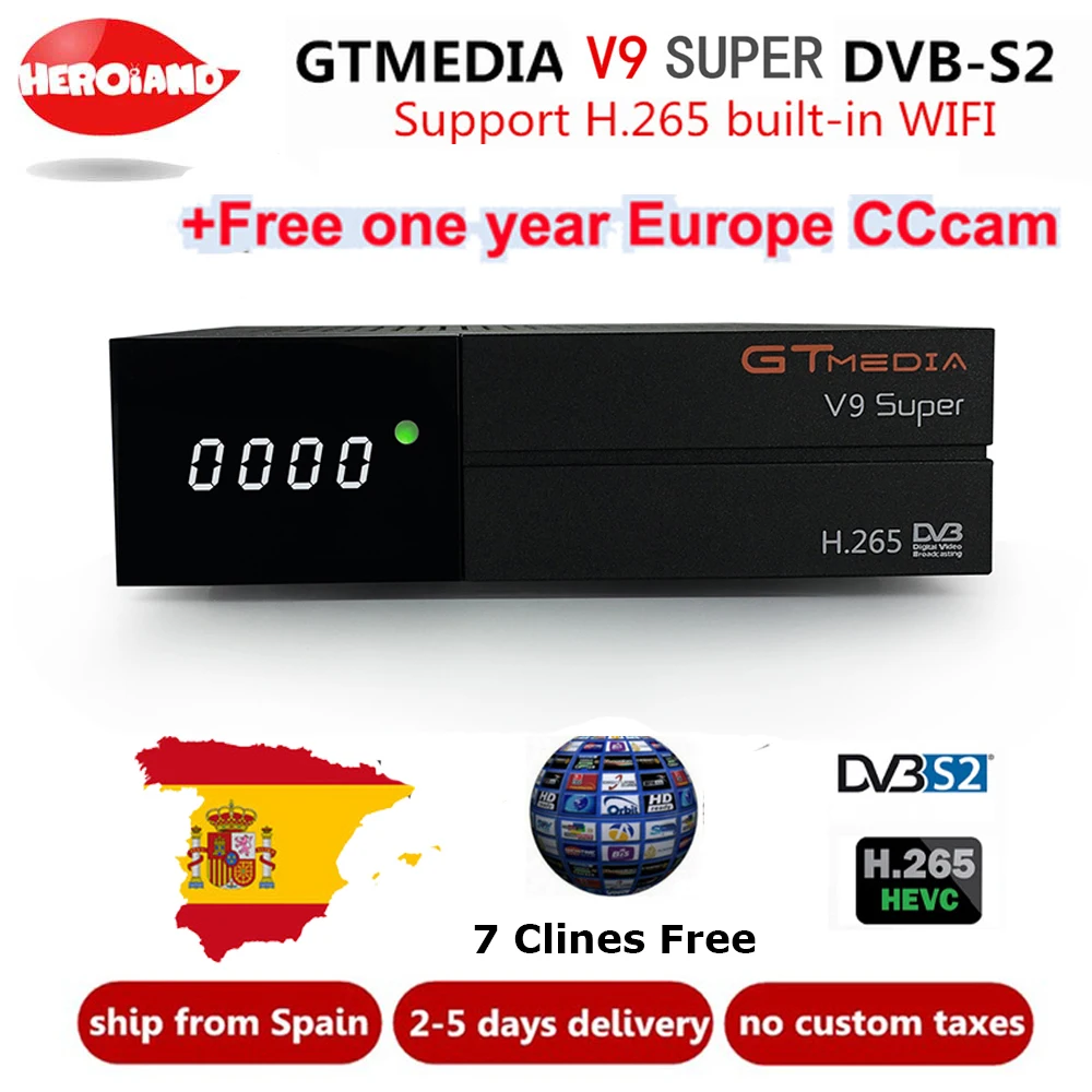 

Freesate V9 Super satellite receiver DVB-S2 H.265 decoder with built-in WIFI tv box same as Gemedia v8 NOVA