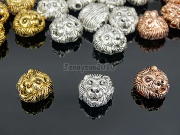 

Solid Metal Lion Head Bracelet Necklace Connector Charm Beads Silver Gold Rose 50Pcs/Pack