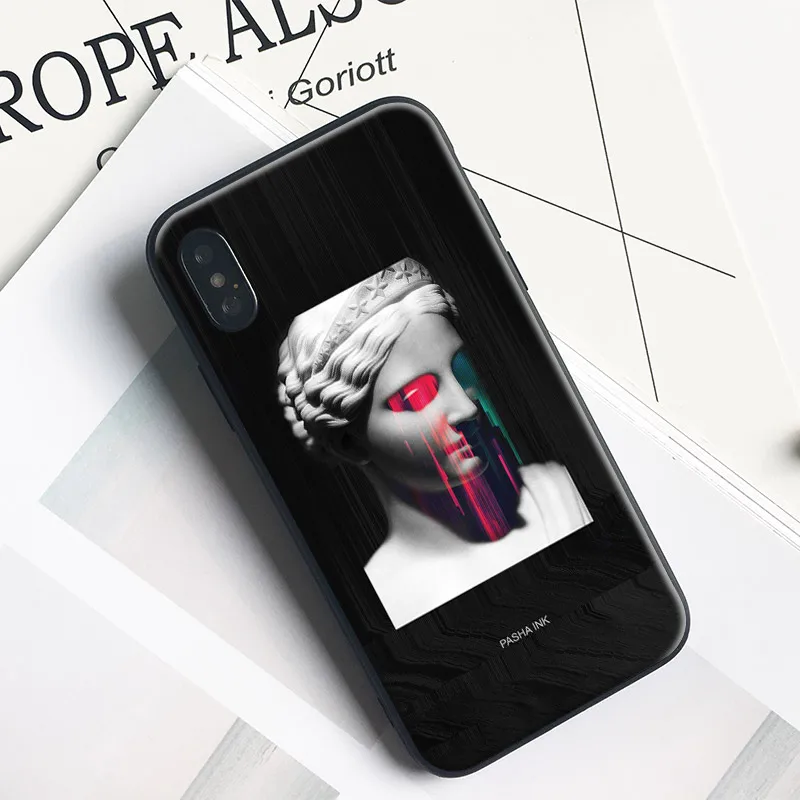 

Trend Creative statue Fashion Soft Silicone Phone Case Cover Shell For Apple iPhone 6 6s 6Plus 6sPlus 7 8 7Plus 8Plus X