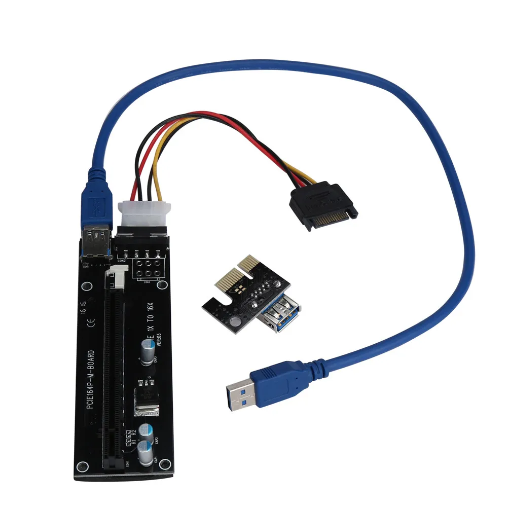 PCI-E Express Powered Riser Card W/USB 3,0 удлинитель кабеля 1x до 16x Monero July07 #2 Прямая поставка