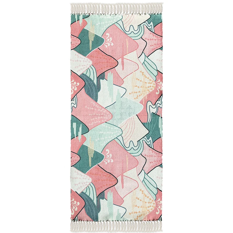 Хлопок ручные тканые покрывала и ковры для дома гостиной/кухни/спальни/прихожей, машинная стирка прочный коврик с кисточками