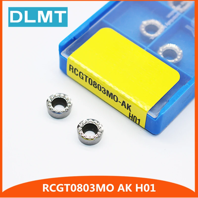 10 шт. RCGT0803MO AK H01 CNC алюминиевый резак лезвие вставка мельница инструмент обрабатывающий центр Режущий инструмент Дерево токарные инструменты AL+ олово
