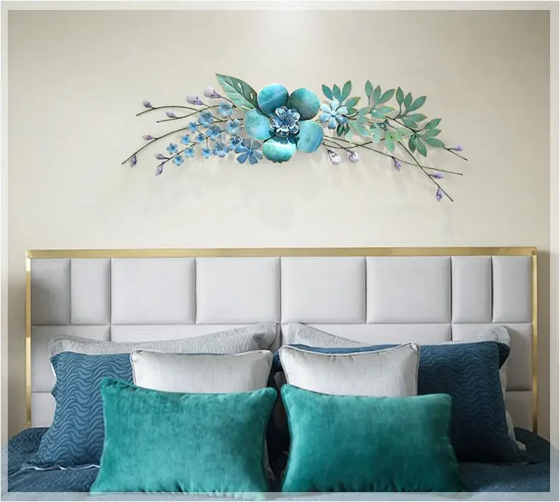 Современная креативная стена из кованого железа, 3D имитация цветов, растение, Настенная роспись, украшение для дома, крыльца, настенный орнамент, искусство