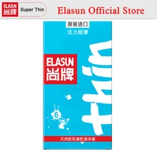 ELASUN 6 PCS Vitality Super Thin More Intimate Lubricated Condoms Natural Latex Rubber Ultra Thin Condom