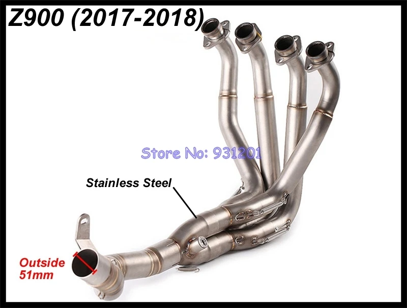 Мотоцикл Полный выхлопной трубы системы для Kawasaki Z900 2017 2018 2019 модифицированный