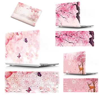 

Cherry Blossoms Pattern Laptop PVC Shell Case For Apple MacBook Pro Retina Air 11 12 13 15 For Mac Air/ Pro A1932 A1708 A1707 PC