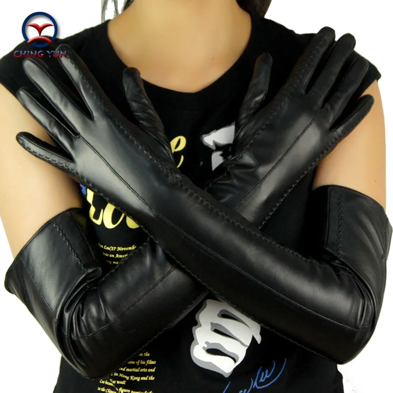 Online 2018 neue winter dame mode schaffell leder hohe qualität heißer verkauf handschuhe frauen echtes fäustlinge lange stil Arm hülse bd60