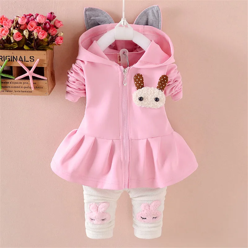 

BibiCola autumn girls clothing set kids sport outfits cotton cartoon child t-shirt+pants 2pcs outfit suit hooded girls clothing