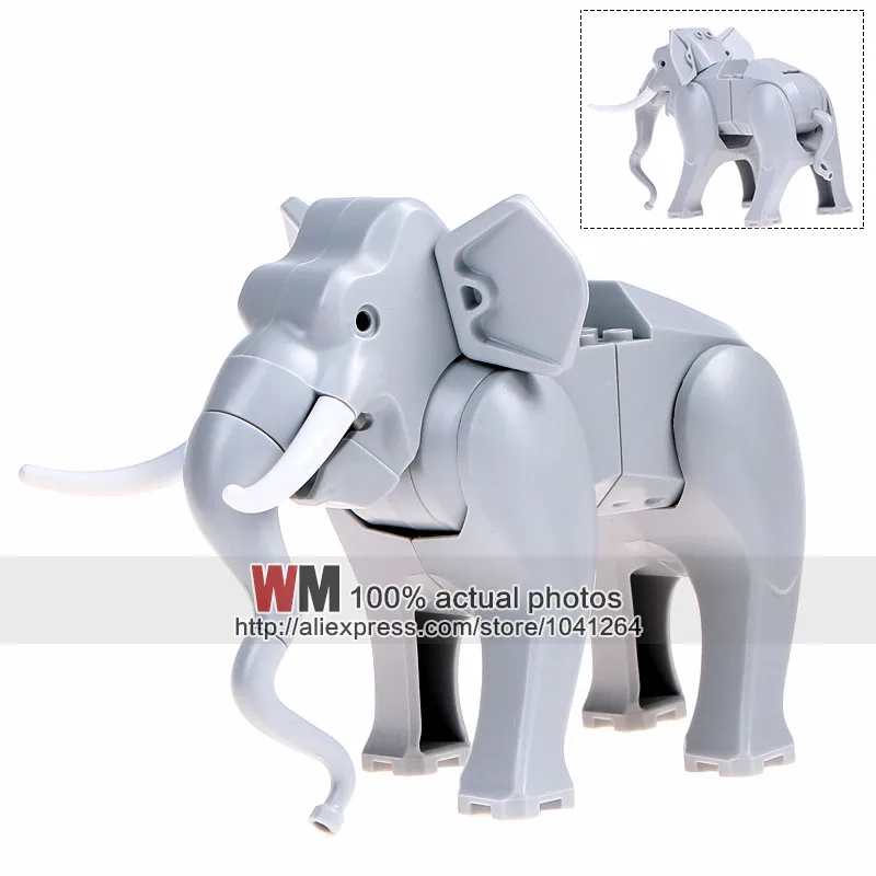 

20pcs/lot PG1080 1079 Elephant Cute Animal Building Blocks Set Model Bricks Educational Toy for Children
