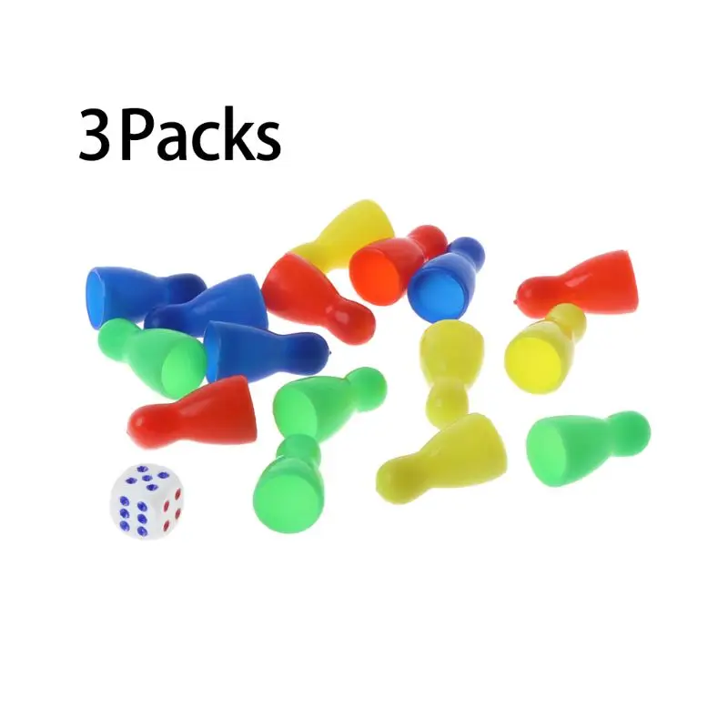 

OOTDTY 48pcs Checkers Chess Pieces ChessBoard Chessmen Board Game Halma Pieces 3 Dices Chess Pieces