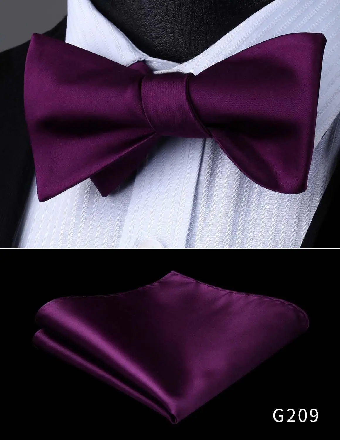 Мужской галстук-бабочка с карманом, Классические Вечерние, свадебные, модные, клетчатые, одноцветные, в горошек, 3,4 дюймов, Шелковый тканый свадебный платок, набор# G2 - Цвет: G209