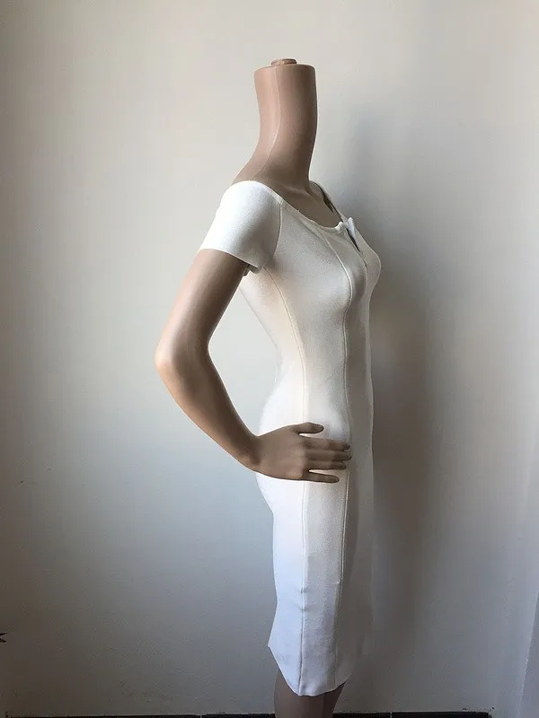 Brand-New-Sexy-Off-the-Shoulder-White-Bandage-Dress-2016-Women-s-Knee-Length-Bodycon-Bandage