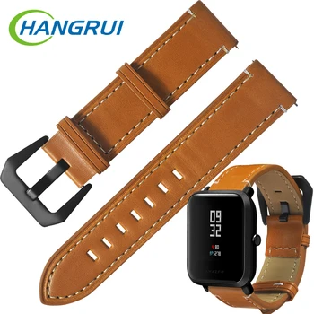 

20mm genuine leather bracelet for Xiaomimi huami amazfit youth version watch strap vintage watch belt smartwatch accessories