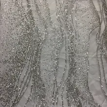 Серебряный цветной блестязий, африканская кружевная ткань с блестками высококачественный с блестками сетка, фатин, кружева ткань для платья дизайн