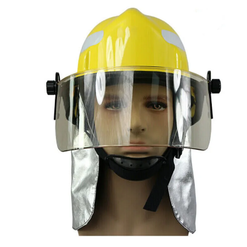 

American Polyamide fiber firefighter helmet working helmet Yellow anti-puncture insulation With goggles