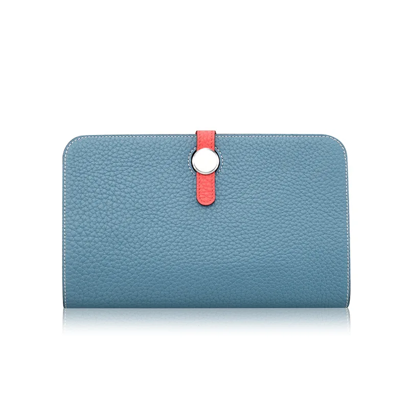 

2017 H Famous Brand Portable Designer Soft Genuine Leather Litchi Print Wallet Women Clutch Wallet Female Coin Purse Lady Wallet