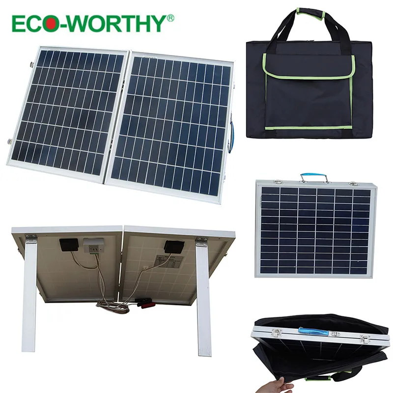 

USA Stock 1pcs 40W 18V Foldable Polycrystalline Solar Panel with Panel Bag for Camper Convenience Outdoor