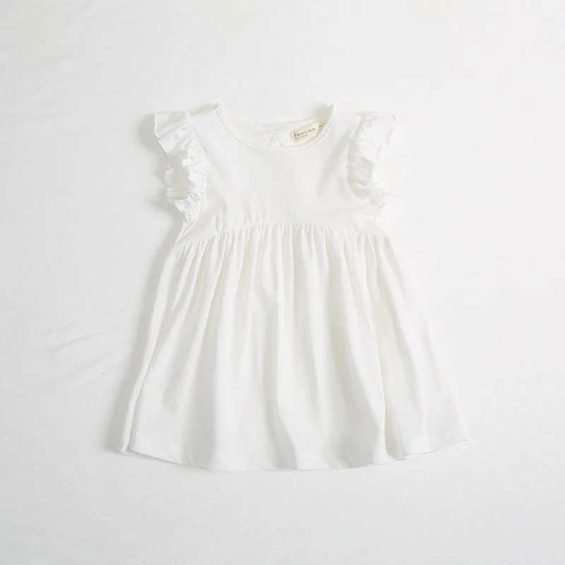 Baby Girls Dresses KIDS Newest Summer Dress  Fly Sleeve Hollow out Dress With Cotton Children Summer Back Hollow Out Dress 1-6Y (2)