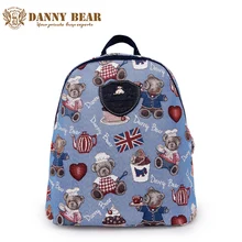 Danny Bear для девочек-подростков синий маленький Рюкзаки повседневные школьников рюкзак дизайнеры марки плеча рюкзак Для женщин Back Pack