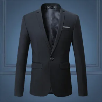 

Fashion Men Blazer High-end Luxury Business Formas Casual Suit Coat Solid Men's Brand Design Wedding Blazers
