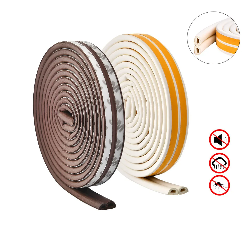 D Type Foam Rubber Door Seal Self Adhesive Weatherstripping Draught