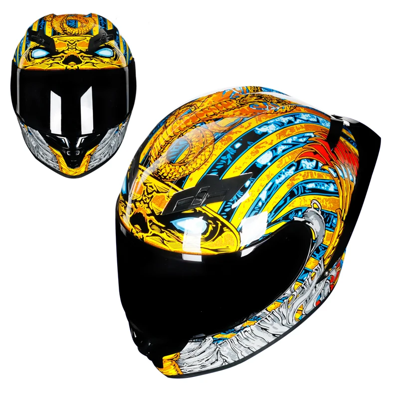 

new Style Motorcycle Helmet Racing Full Face Helmet Capacete Casco Moto Kask Motocicleta Motocross Snake DOT rear wing helmet