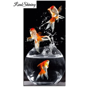 

5D Full Square/round Diamond Painting Large Goldfish fish tank Embroidery Diamond Mosaic Picture Of Rhinestone Decoration FS5117