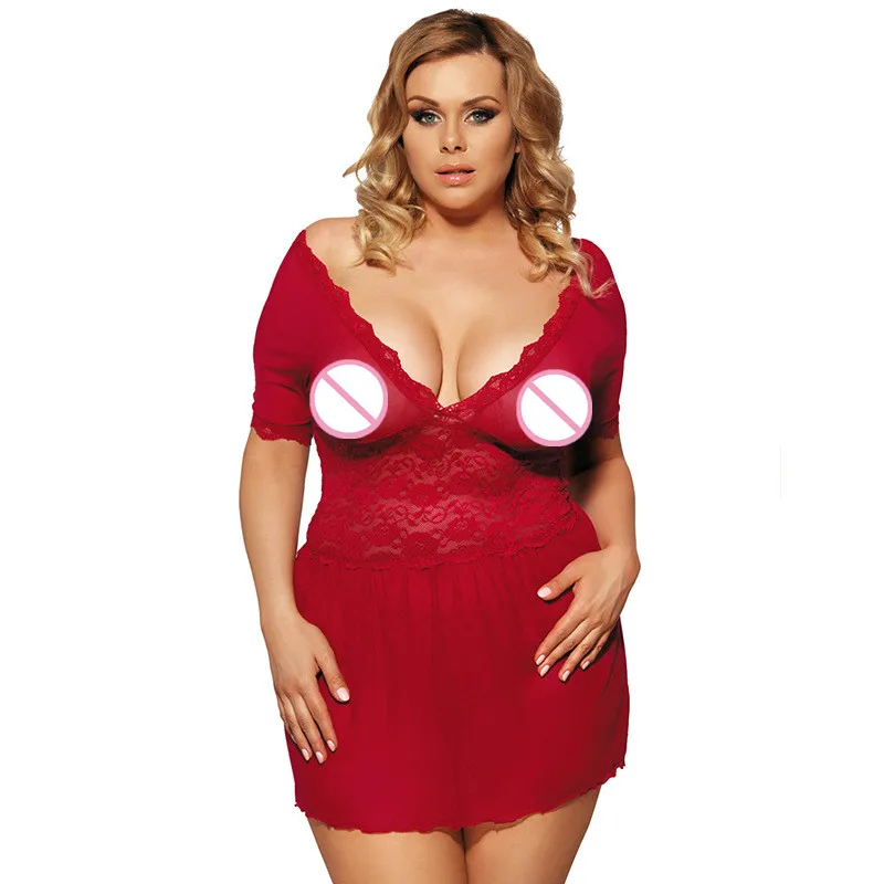 

hot sale plus size 5XXXXXL sexy lingerie baby doll transparent big size baby doll sexy hot erotic fantasia night dress women