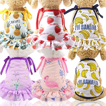 

XS-2XL Summer Dog Clothes Puppy Shirt Strawberry Banana Cat Vest Small Dog Dress Cute Dog tshirt Pet Clothes For Dogs