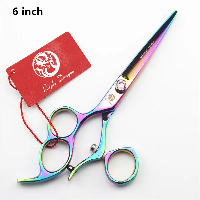 Purple Dragon 6 inch Left Handed Scissors Professional Hair Cutting