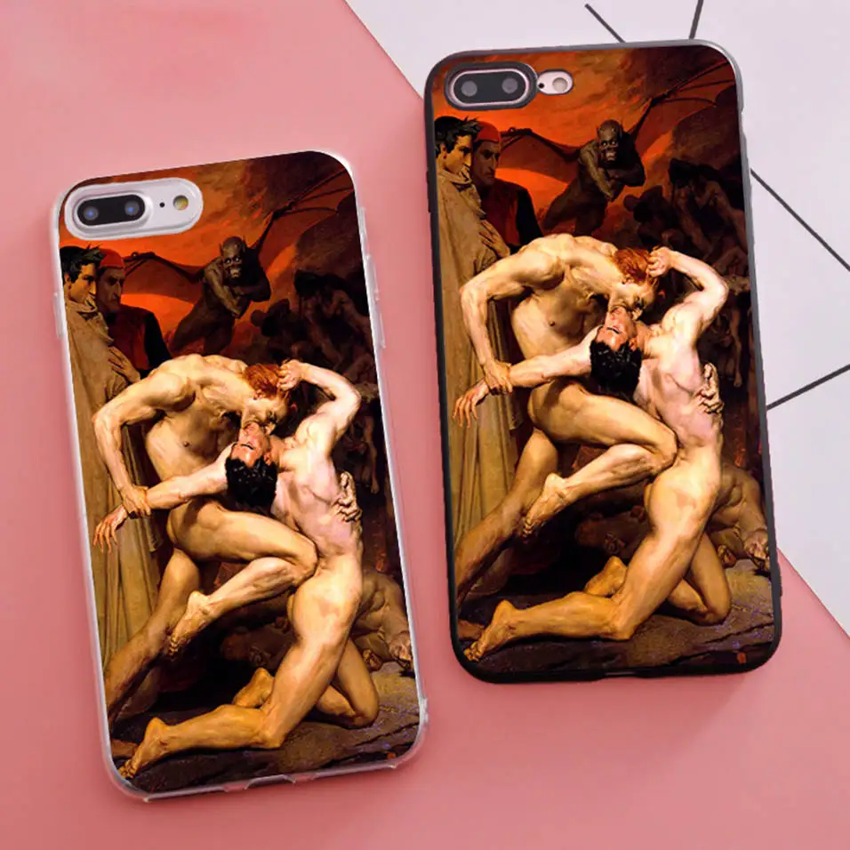 

Trending Coque Dante et Virgile au Enfers William Adolphe Bouguereau Phone Case for iPhone X 5s SE 6 S 6s 7 8 Plus Cover