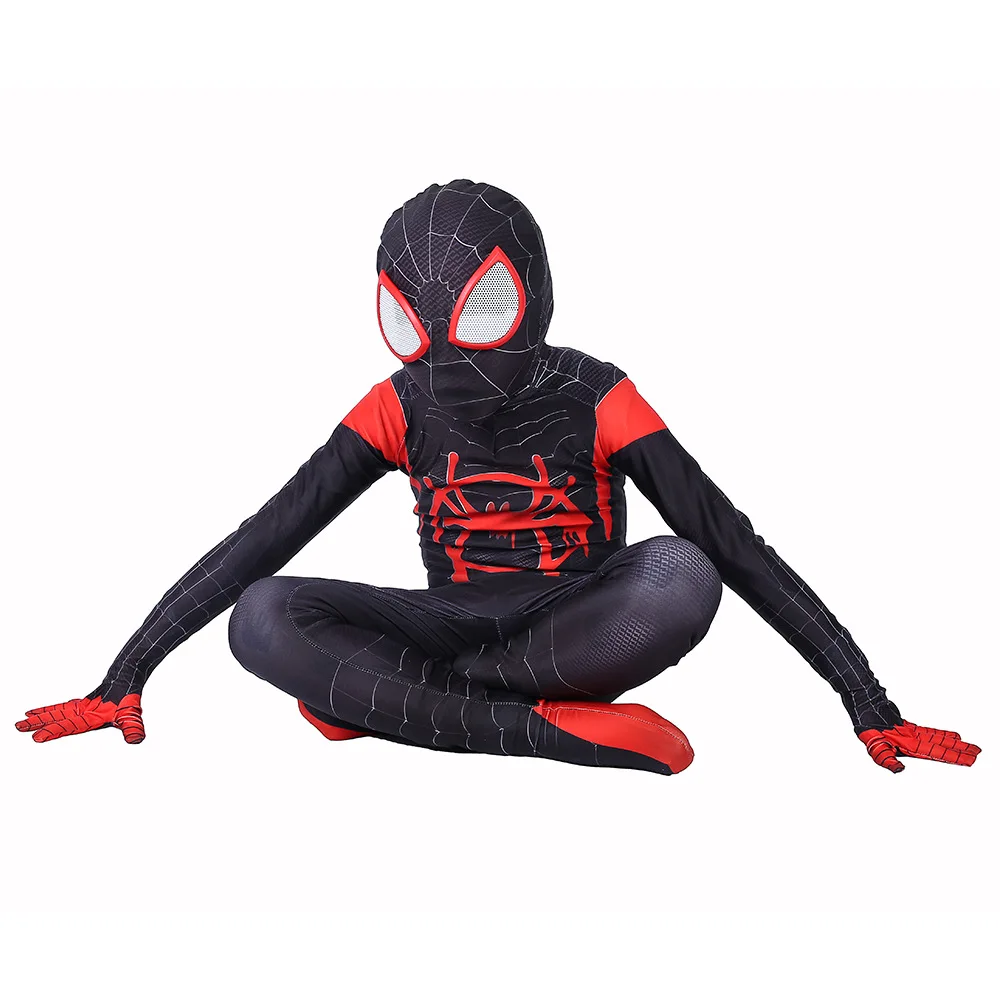 Детский костюм «Человек-паук» костюм «Человек-паук» «The Spider-Verse Miles Morales» костюм зентай для косплея костюм на Хэллоуин для детей