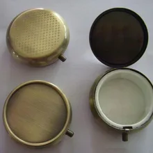 600 шт. Бронзовый Blank Металл pill коробки DIY Медицина Организатор Контейнер медь один отсек