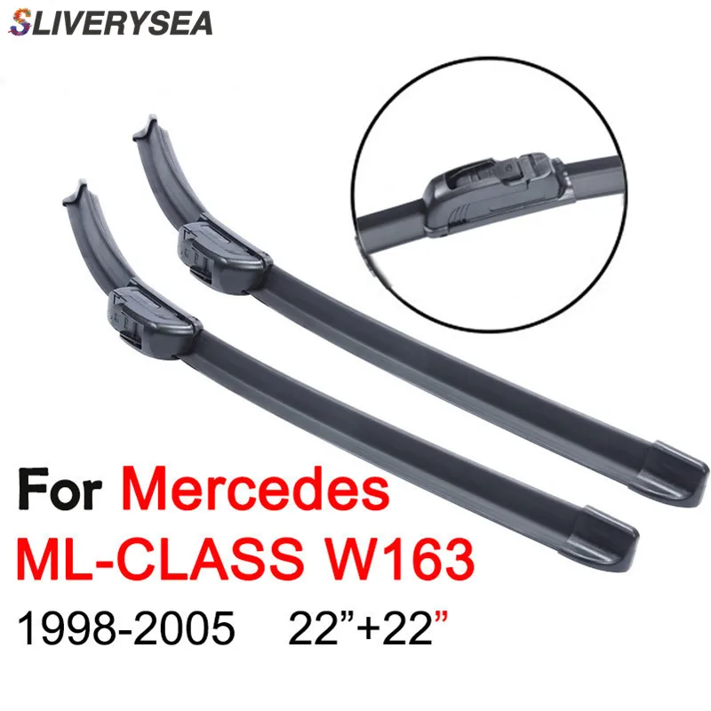 

SLIVERYSEA For Mercedes ML W163 1998-2005 22''+22'' Auto Wipers Accessories For Auto Rubber Windscreen Windshield Wiper CPU105