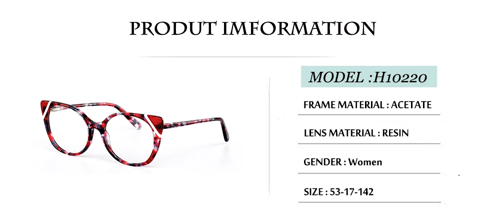 Новые модные цветочные женские очки Рамка оптический Ацетатный кошачий глаз очки прозрачная Оправа очков