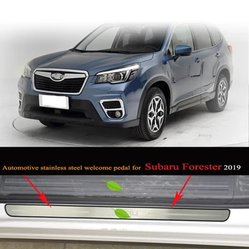 

Automotive stainless steel greeting pedal door sill decorative cover for Subaru Forester SK 2018 2019