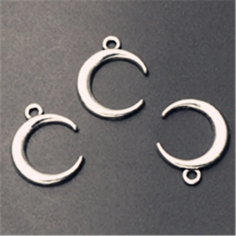 

WKOUD 20pcs Antique Silver Fashion Crescent Alloy Pendant For Earring Necklace DIY Jewelry Charm findings A825