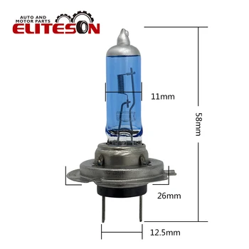 

Eliteson 1 PC Motorcycle Headlight 12V 55W 6000K Halogen Bulb H7 PX26D Auto Car Fog Light Super White Bright Lamp