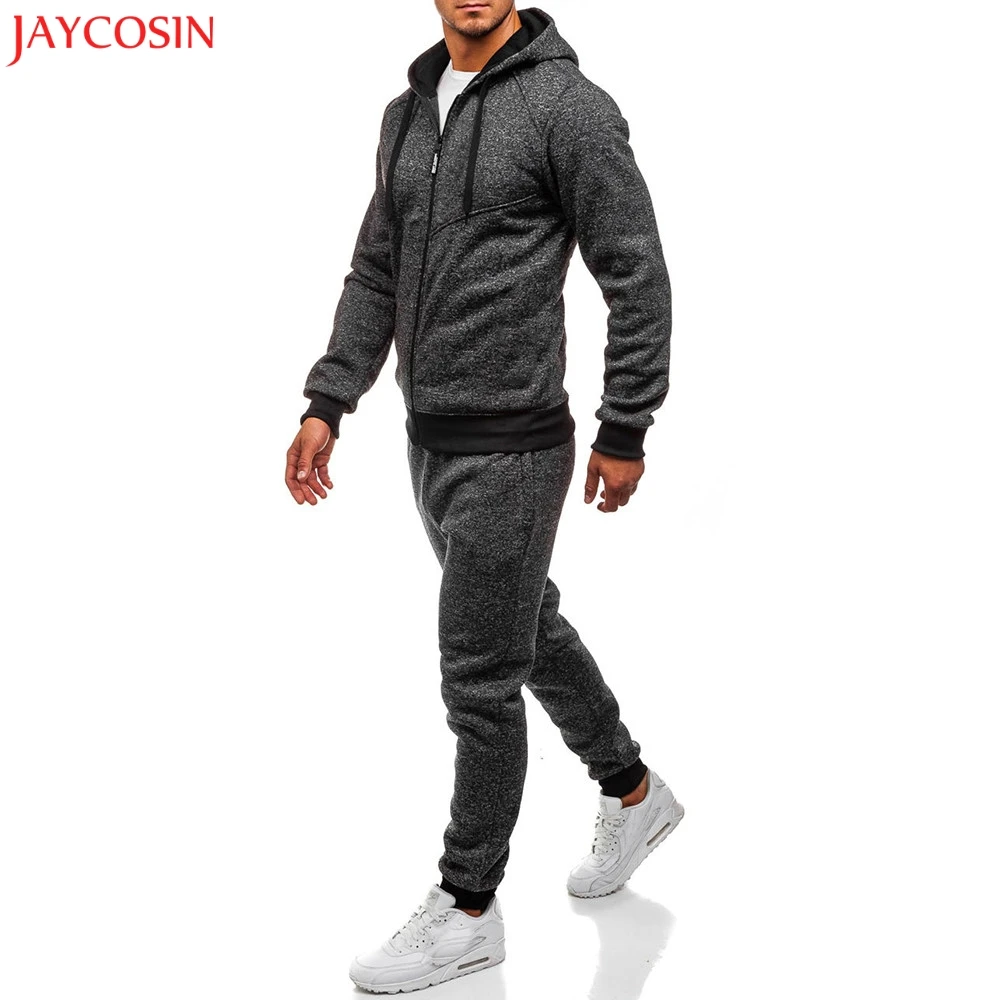 JAYCOSIN мужской спортивный костюм Осень зима Повседневный лоскутный Толстовка и