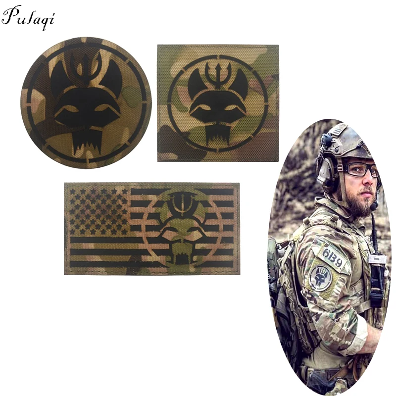 

Pulaqi Camo Seal Team Velcros Patch Military Magic Patch Stripes Fabric Navy Seals Patches For Clothing Flag Badges Appliques