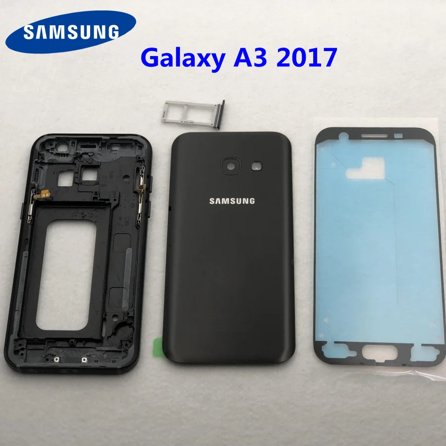 Для samsung Galaxy A3 A5 A7 A320 A520 A720 Full Корпус чехол сзади Батарея Дверь чехол A320F A520F A720F средняя рамка